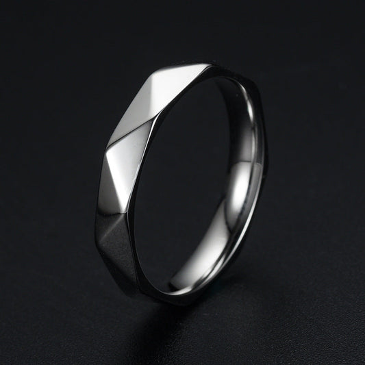 Stijlvolle Titanium Stalen Unisex Geometrische Ring