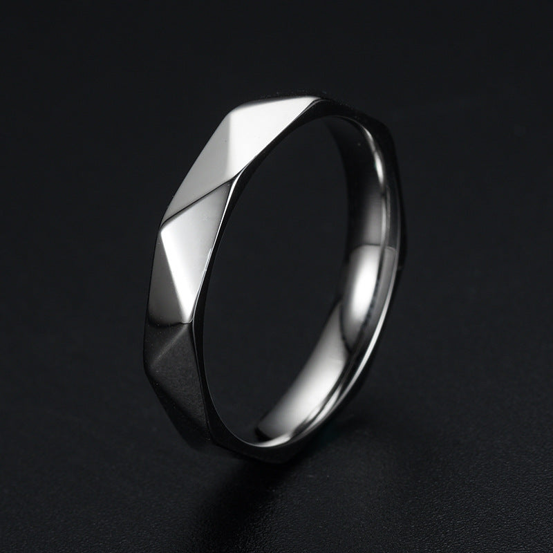 Deze titanium stalen geometrische ring is gemaakt van hoogwaardig roestvrij staal, wat zorgt voor duurzaamheid en een stoere uitstraling. Het unieke geometrische rhombusontwerp voegt een eigentijdse flair toe, waardoor het een ideale keuze is voor zowel mannen als vrouwen. Voeg een vleugje punk en elegantie toe aan je sieradencollectie met deze veelzijdige en modieuze ring.