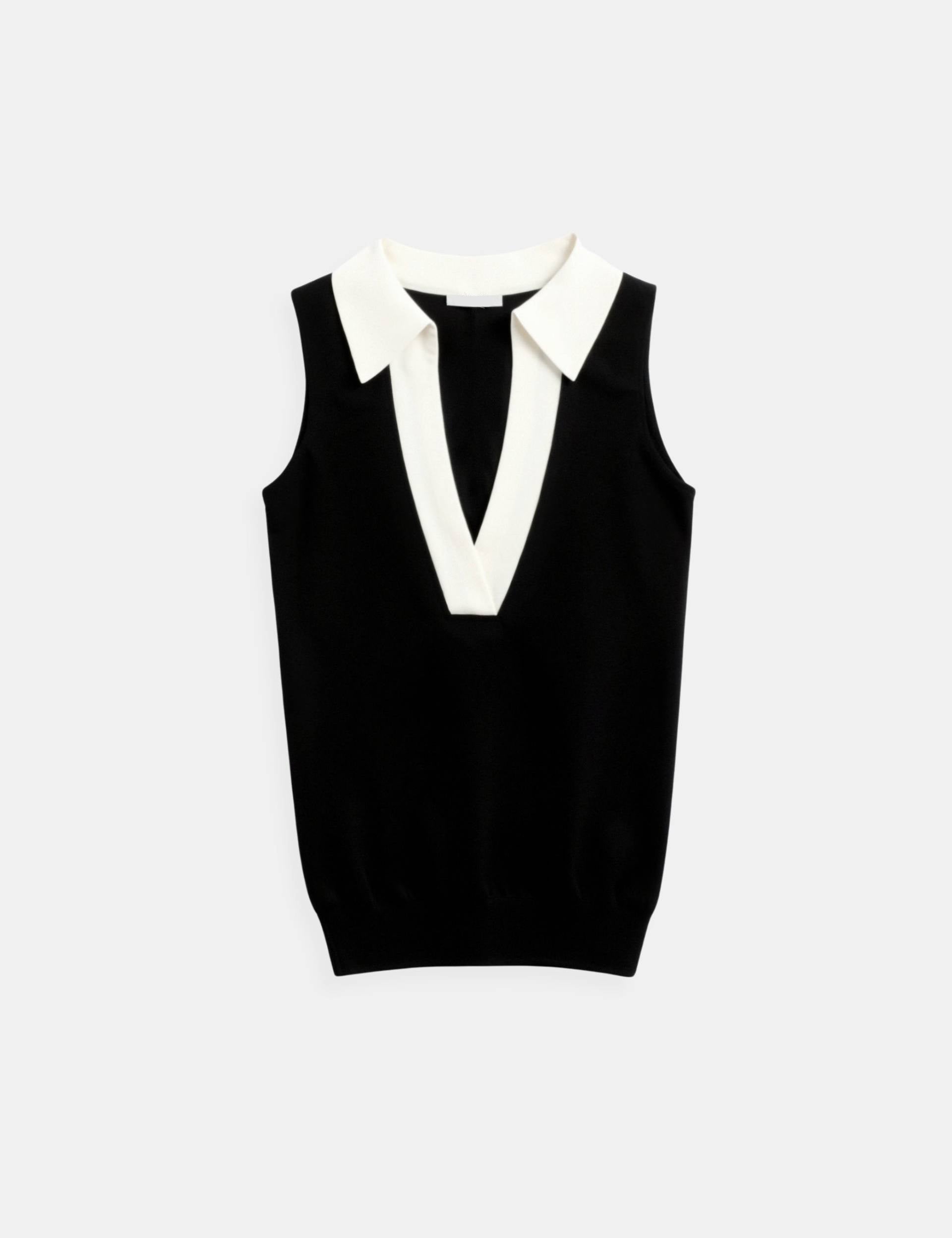 Gebreide Polo Tanktop met Contrasterende Rand - Jasper