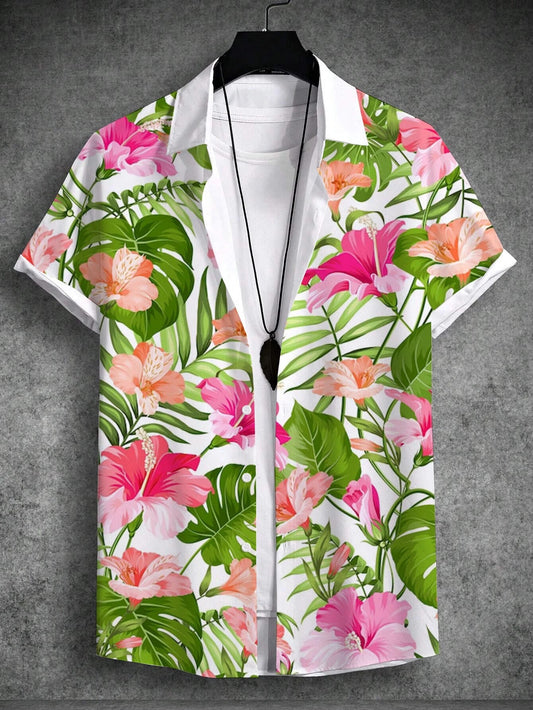 Fleurig zomer shirt met tropische print