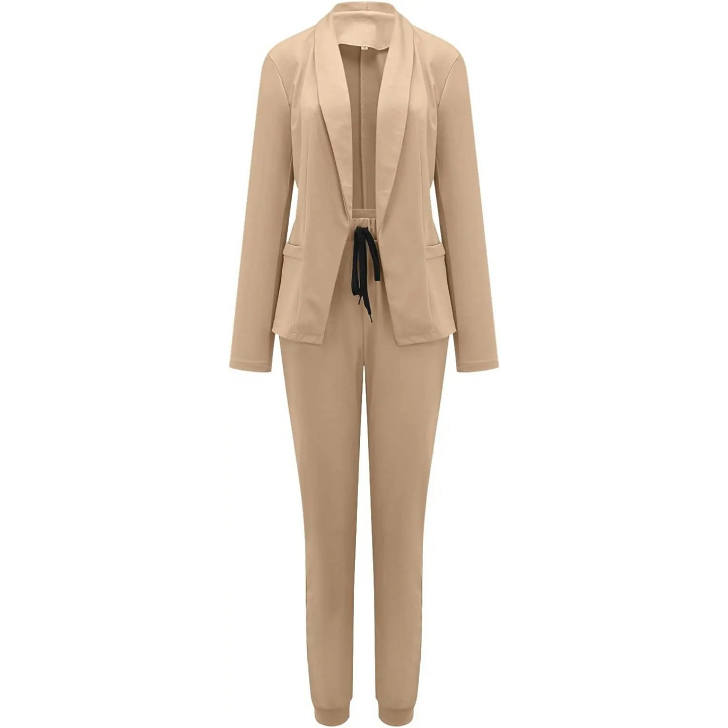 Slim-fit blazer en broek set, uitgevoerd in een trendy effen kleur voor een stijlvolle en verfijnde look. Gemaakt van hoogwaardige materialen voor comfort, duurzaamheid en een moderne uitstraling. Maattabel beschikbaar voor de perfecte pasvorm.