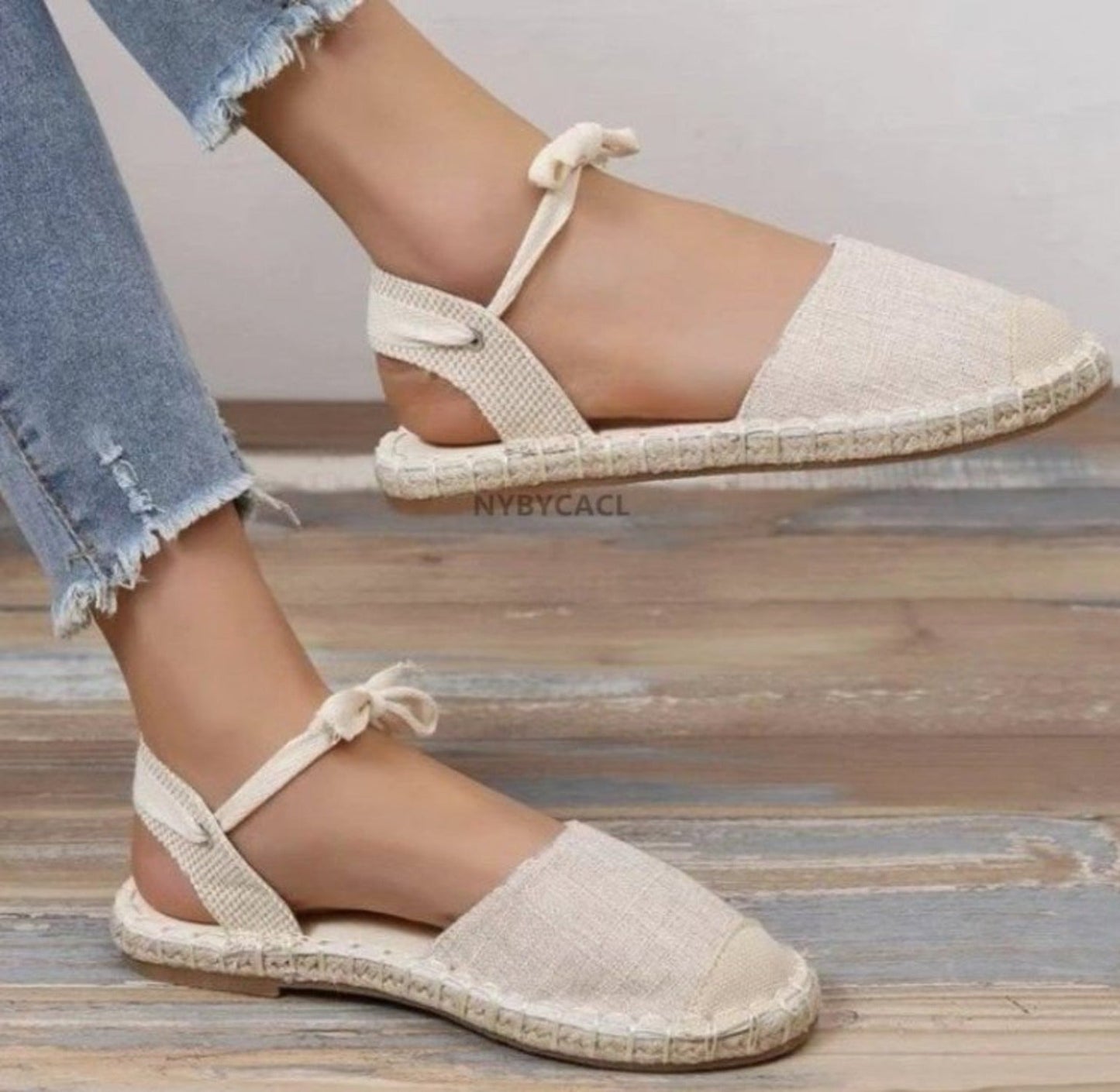 Sophie | Platte espadrilles van hennep-touwstof