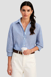 Emilie | Stijlvolle Gestreepte Katoenen Blouse