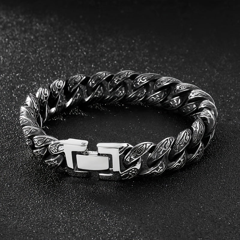 Eva Hip Hop retro armband - een perfecte mix van stijl en duurzaamheid. Deze armband, gemaakt van hoogwaardig titanium staal, biedt een stoere uitstraling, uitzonderlijke sterkte en slijtweerstand. Een must-have voor liefhebbers van urban fashion.