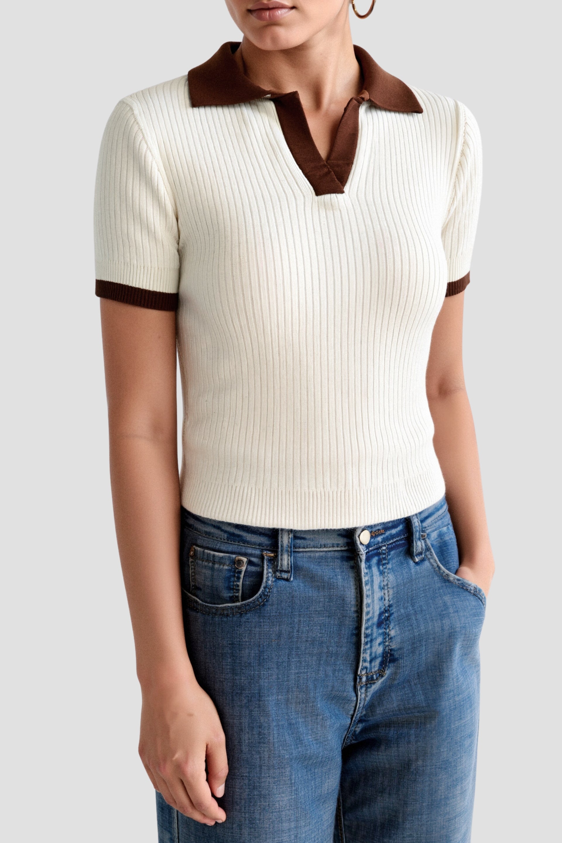 Elisabeth | Stijlvolle Katoenen Polo met Kleurblokken