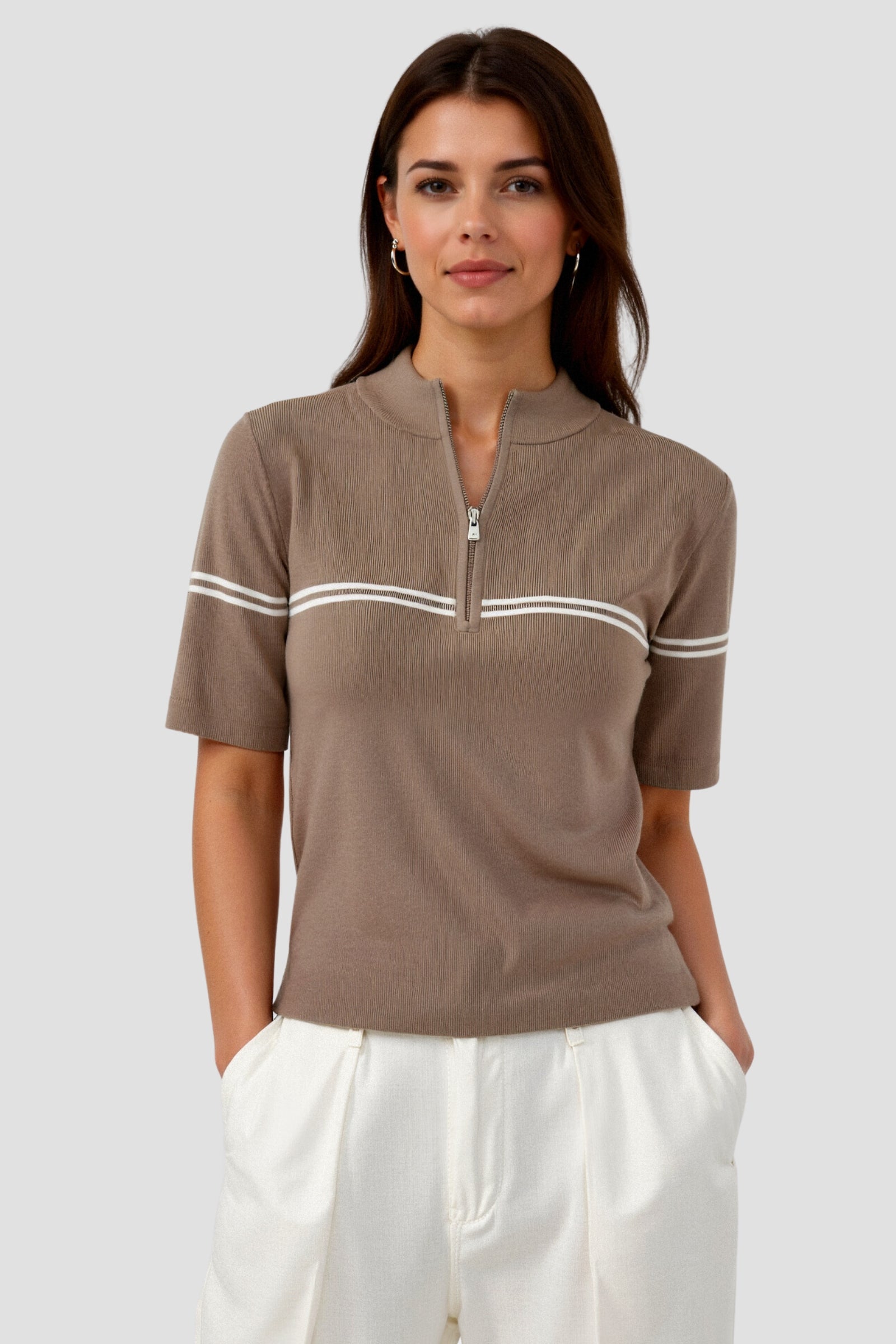 Kato | Stijlvol Gestreept Polo T-shirt