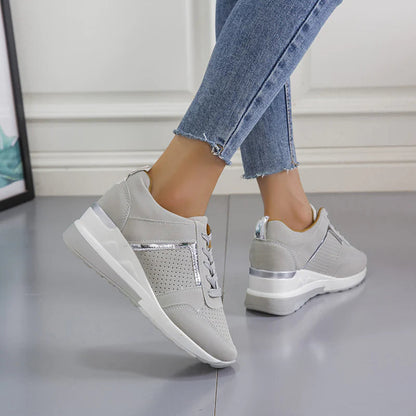 Comfortabele sneakers - een perfecte combinatie van modieus design en ondersteunende eigenschappen. Verlicht pijn in voeten, knieën en hielen, bevordert een betere houding en is geschikt voor elke gelegenheid.