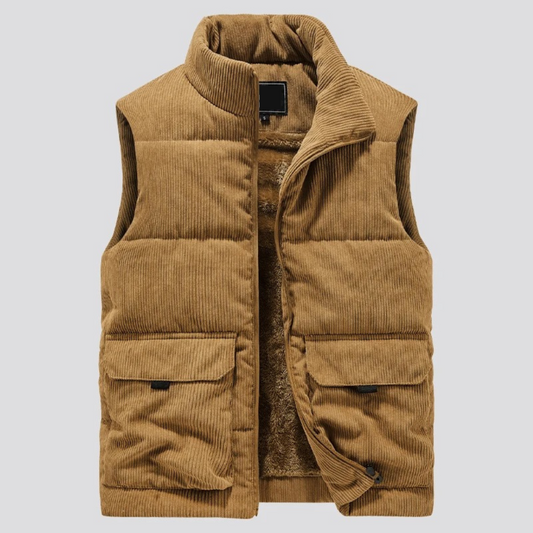 Stijlvol Heren Corduroy Wintervest - Kwaliteit en Comfort