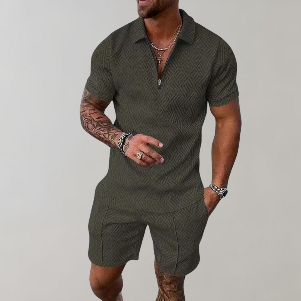 Stijlvolle en comfortabele zomerset voor heren, bestaande uit een Hugo Polo en shorts. Ideaal voor diverse gelegenheden en perfect voor een trendy look.