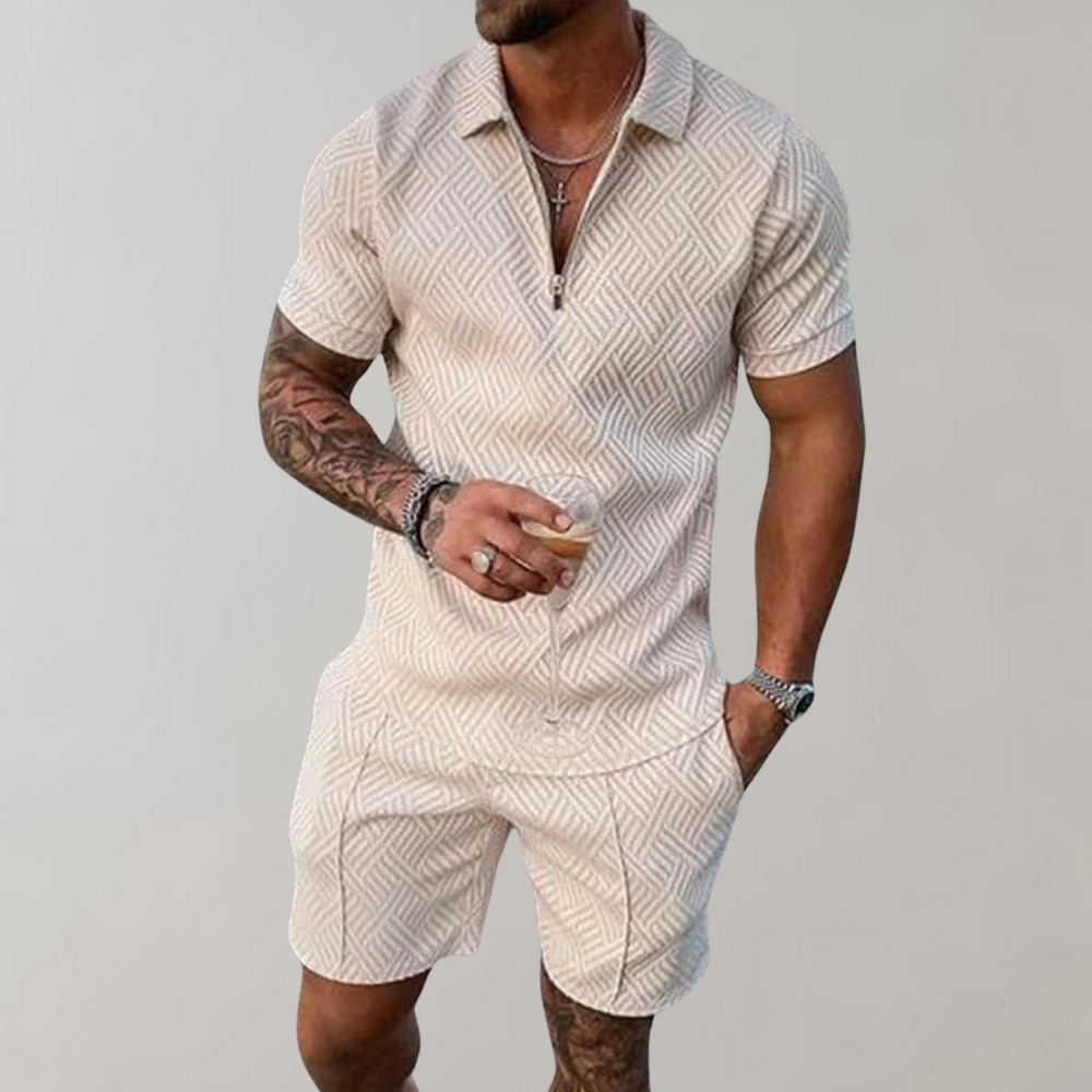 Stijlvolle en comfortabele zomerset voor heren, bestaande uit een Hugo Polo en shorts. Ideaal voor diverse gelegenheden en perfect voor een trendy look.