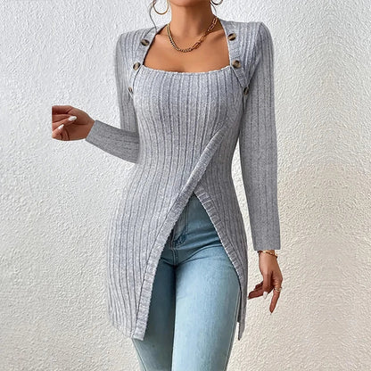 Claudia - Asymmetrische geribbelde cardigan