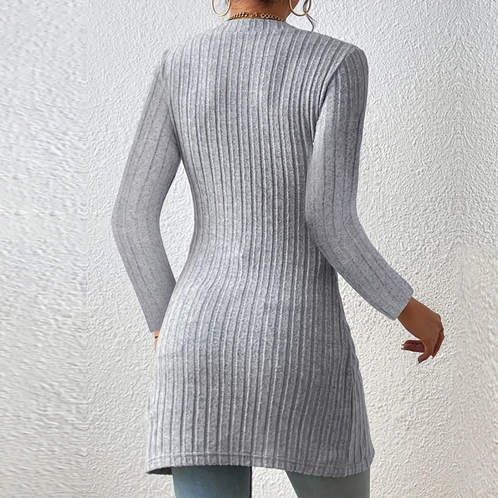 Claudia - Asymmetrische geribbelde cardigan