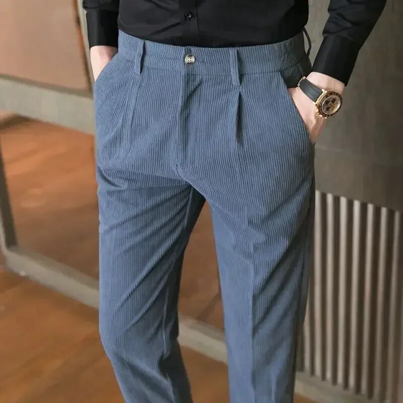 Pierre - Slanke corduroy broek