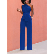 Sophie | Jumpsuit met wijde broek en korte mouwen