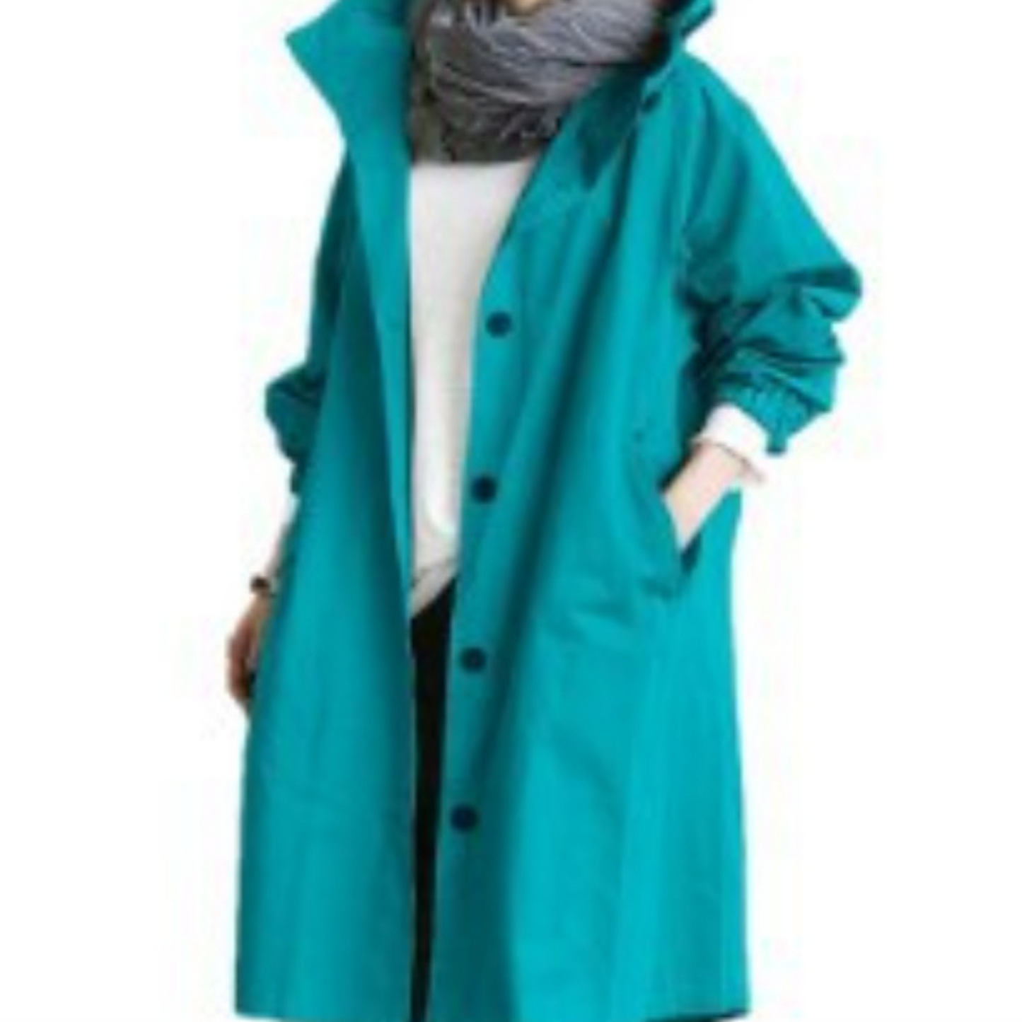 Lange trenchcoat, speciaal ontworpen voor dames. Deze trenchcoat met capuchon biedt de perfecte combinatie van mode en bescherming tegen de elementen, waardoor u er in alle weersomstandigheden fantastisch uitziet. Wind- en waterdicht materiaal, capuchon met trekkoord, lange snit, ademend materiaal, verstelbare taille en manchetten.