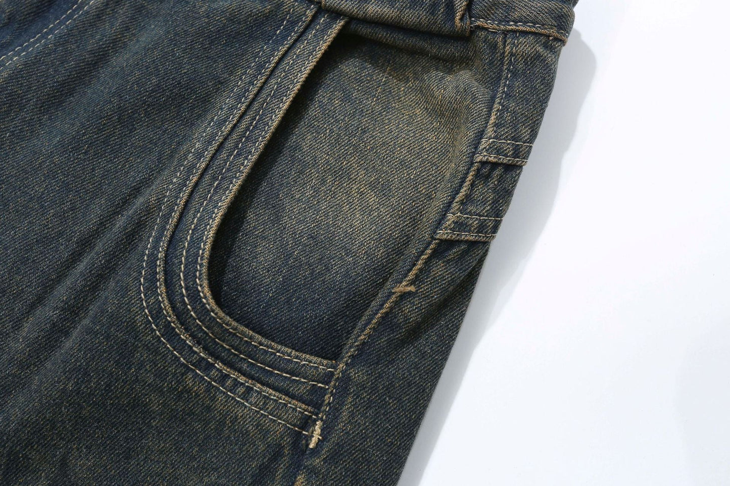 Amerigo | Heren vintage baggy straatjeans met golvende lijnen