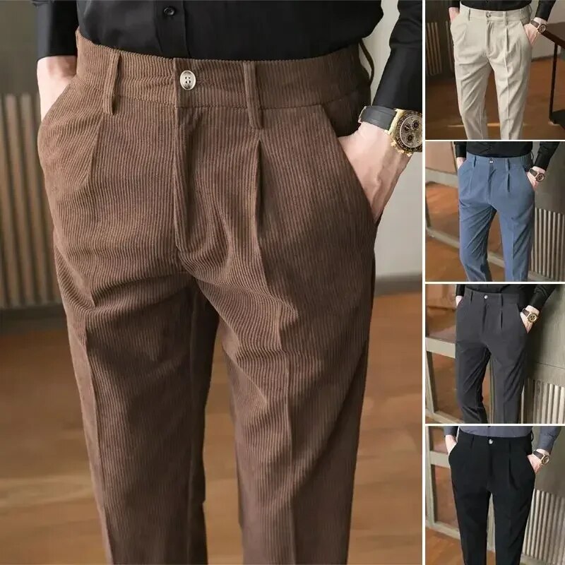 Pierre - Slanke corduroy broek