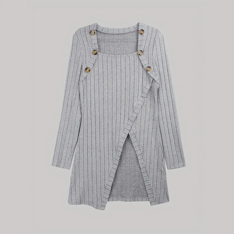 Claudia - Asymmetrische geribbelde cardigan