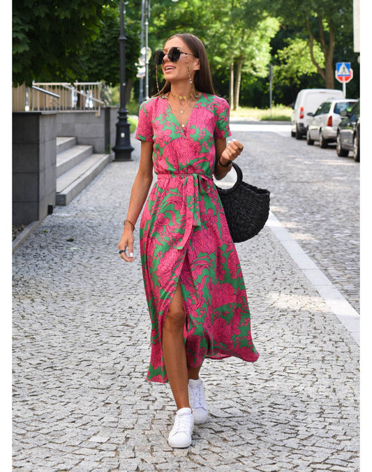 Romantische Bloemenprint Midi-jurk - Comfort en Stijl