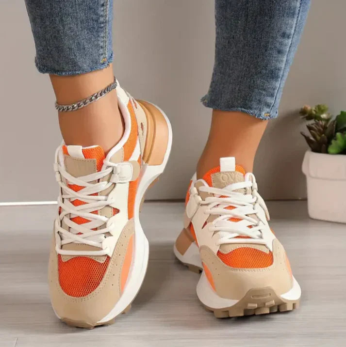 Colorblock casual sneakers voor dames - een perfecte combinatie van comfort, trendy design en hoogwaardige materialen voor moeiteloze stijl en duurzaamheid.