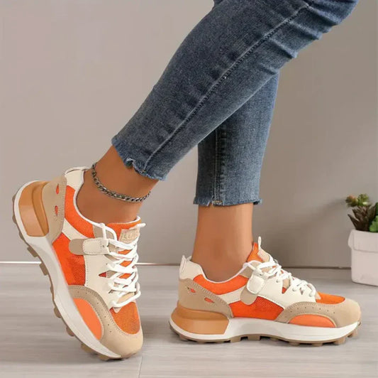 Colorblock casual sneakers voor dames - een perfecte combinatie van comfort, trendy design en hoogwaardige materialen voor moeiteloze stijl en duurzaamheid.