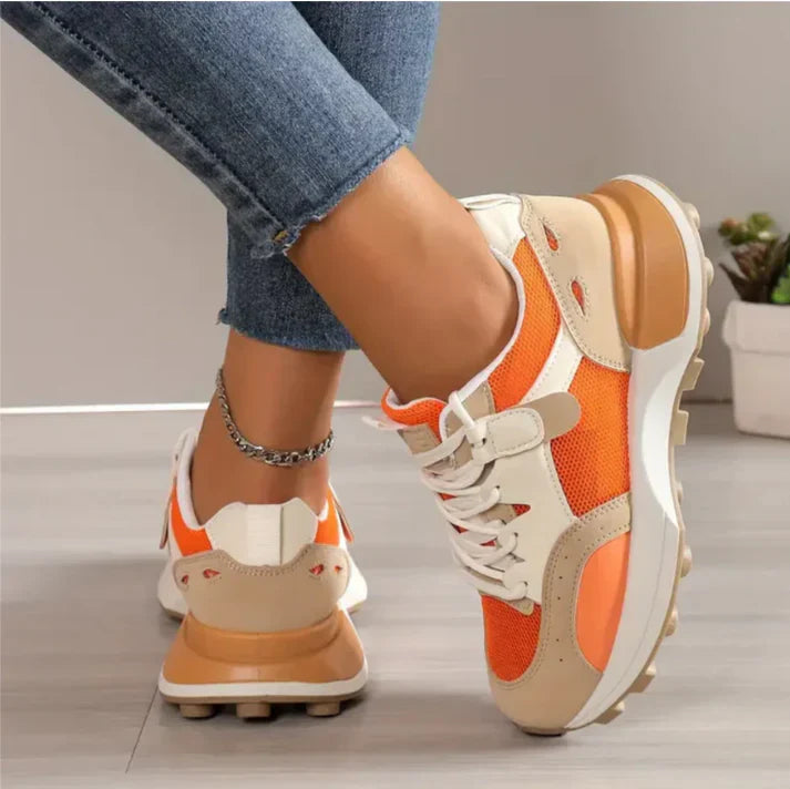 Colorblock casual sneakers voor dames - een perfecte combinatie van comfort, trendy design en hoogwaardige materialen voor moeiteloze stijl en duurzaamheid.