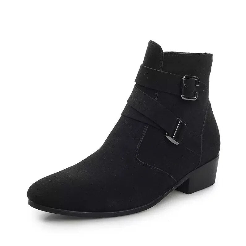 Maxime | Retro heren enkelboots met dubbele gespsluiting.