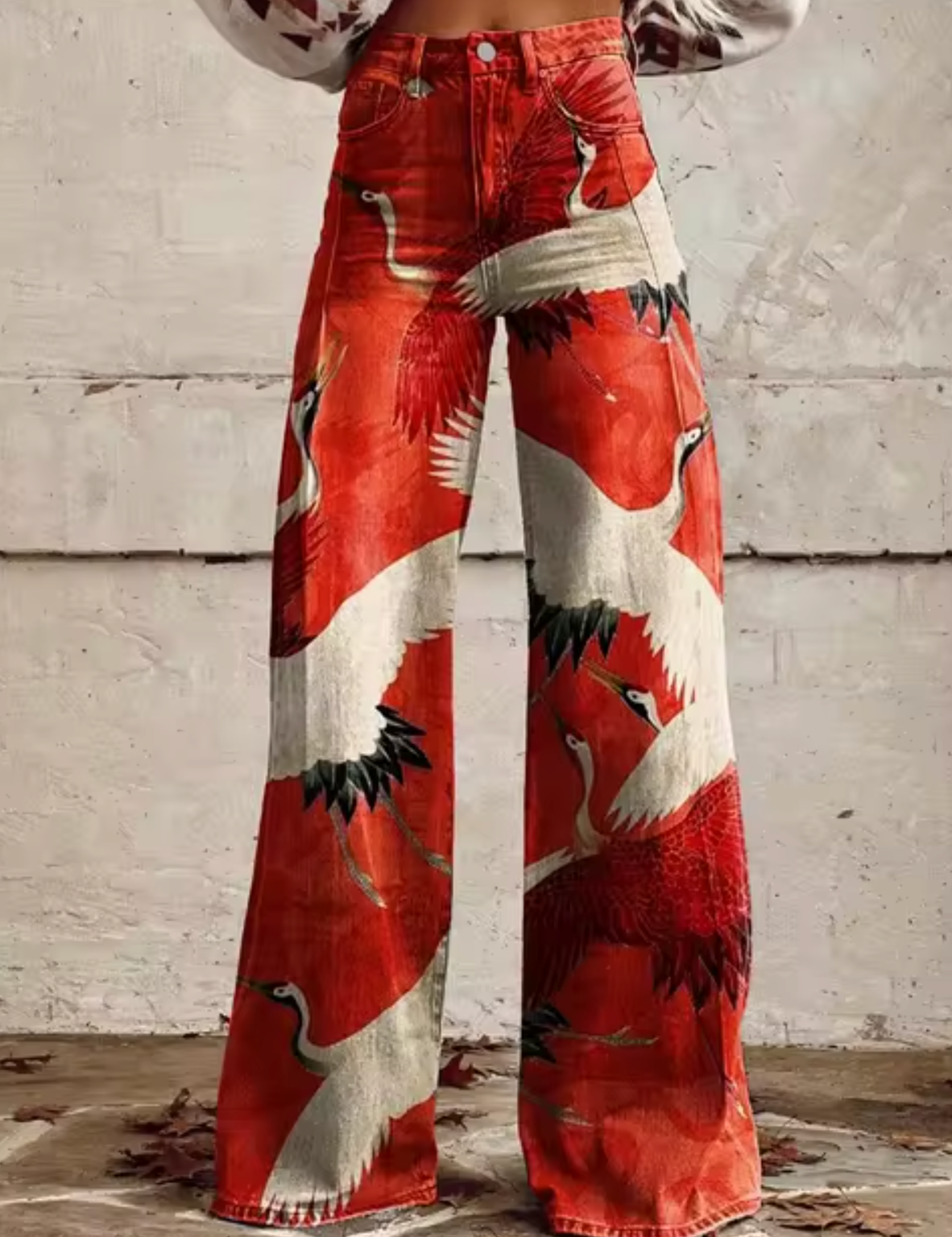Sophie | Stijlvolle Wijde Broek met Kleurrijke Print