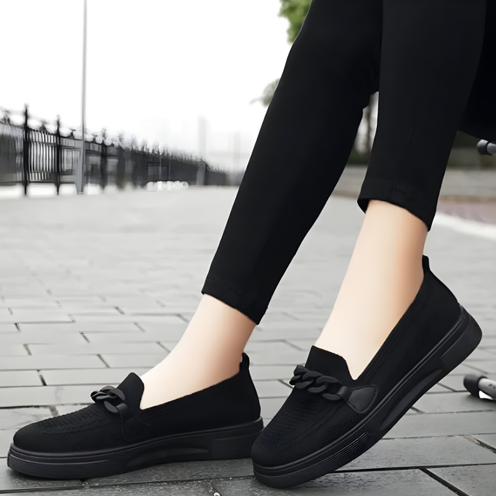 Comfortabele platte loafers