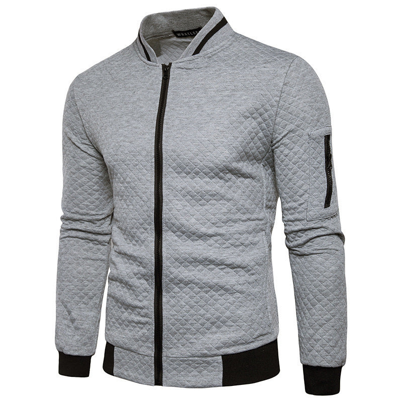 Daan | Geruit heren vest met opstaande kraag en rits in de kleur Grijs voor heren in Smart-casual stijl geschikt voor alle seizoenen.