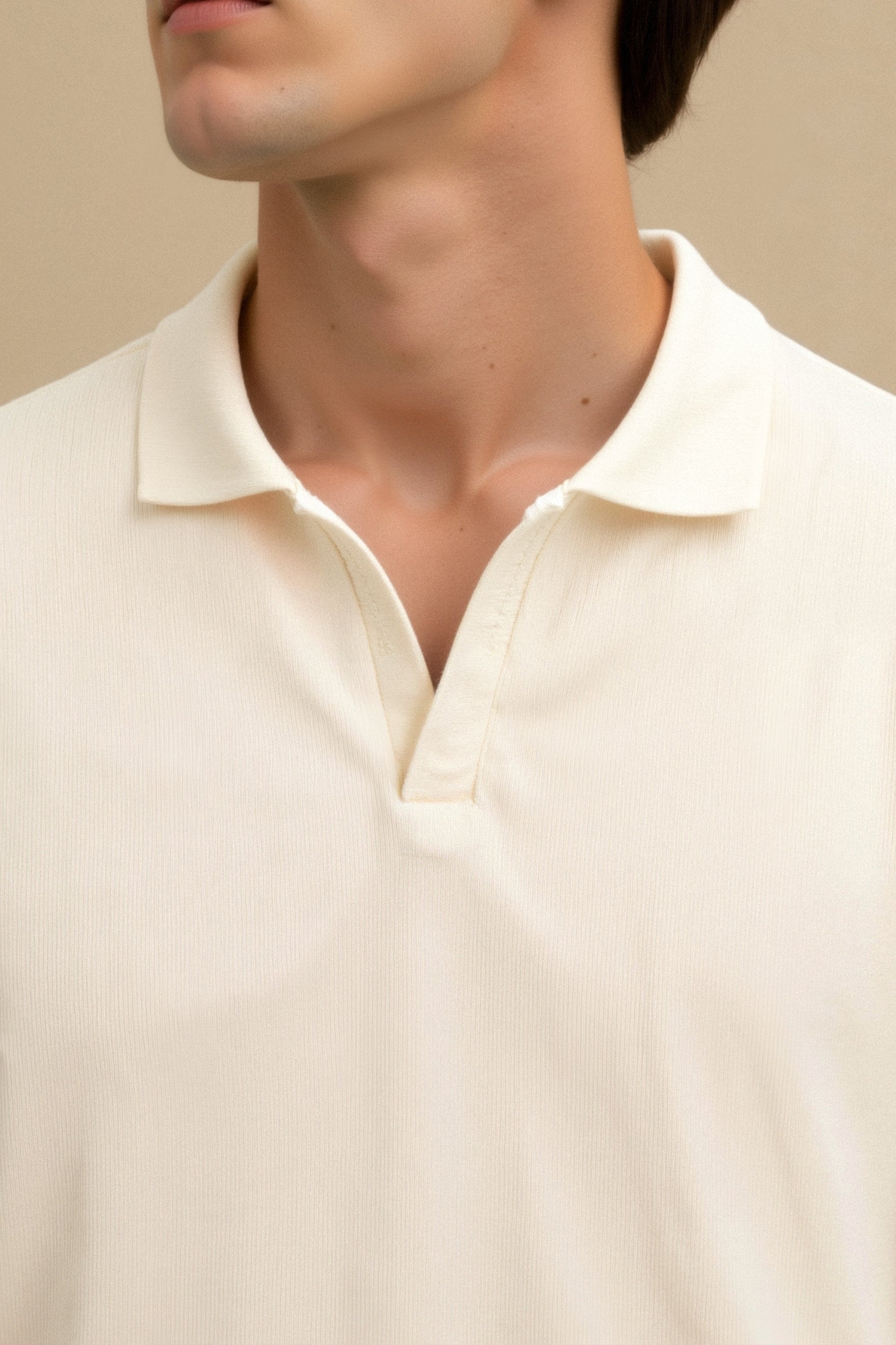 Stijlvolle Heren Polo T-shirt van Wol met Structuur