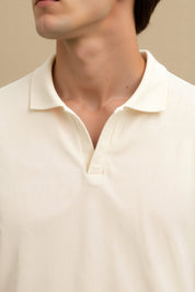 Stijlvolle Heren Polo T-shirt van Wol met Structuur
