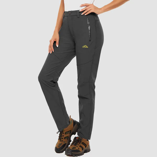 Emma | Waterdichte damesbroek met fleecevoering in de kleur Donkergrijs voor dames in Outdoor stijl ideaal voor de herfst.