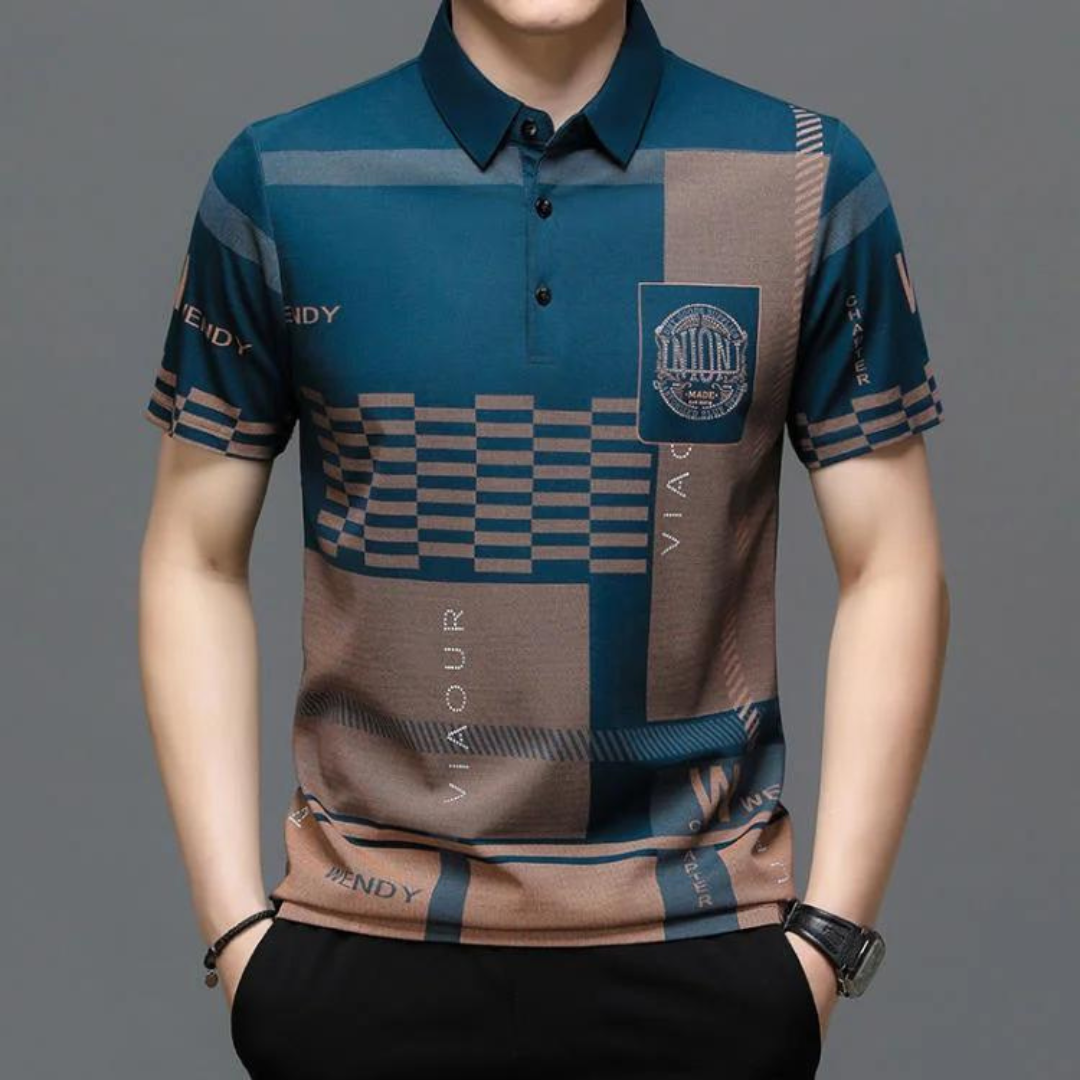 Finn | T-shirt met ijszijde opdruk in de kleur Blauw voor heren in stijl ideaal voor de lente.