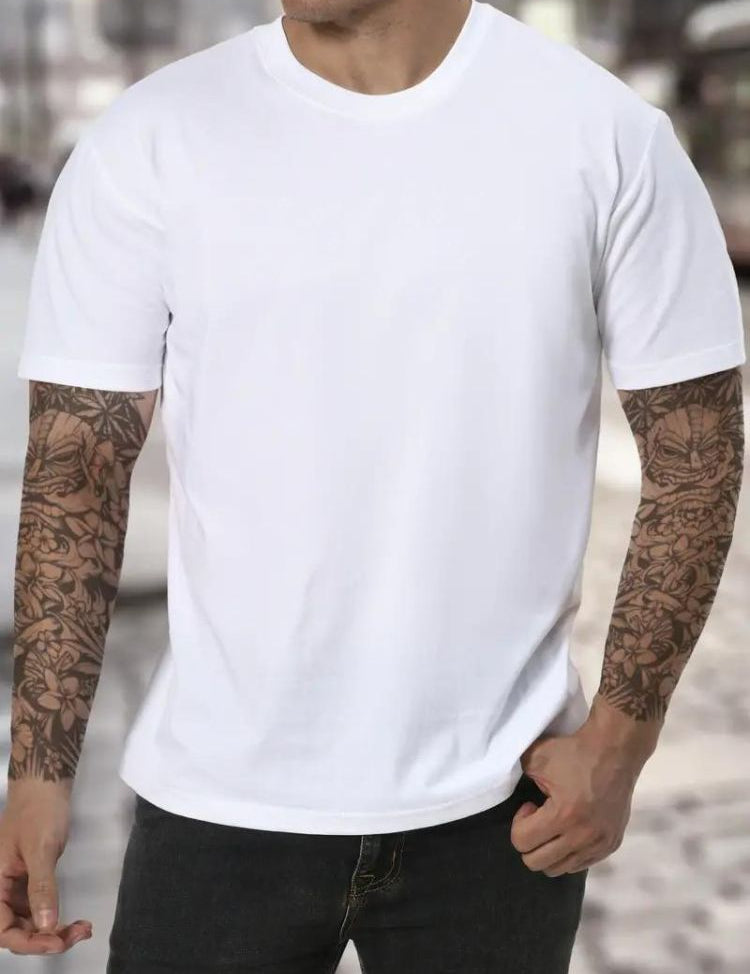 Hoge Hals T-Shirt in de kleur Wit voor heren in stijl ideaal voor de lente.