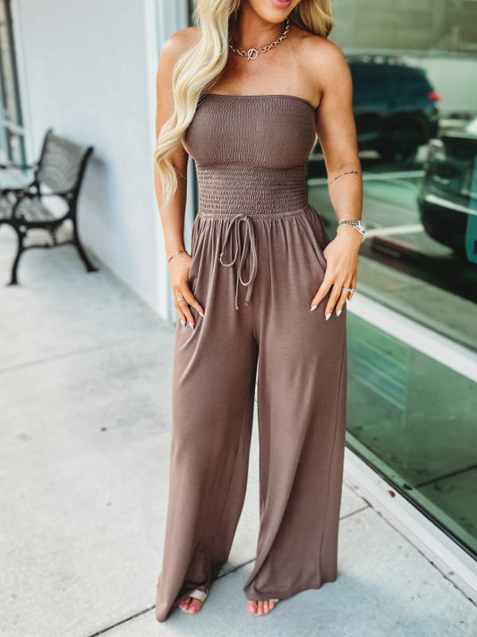 Off-shoulder jumpsuit