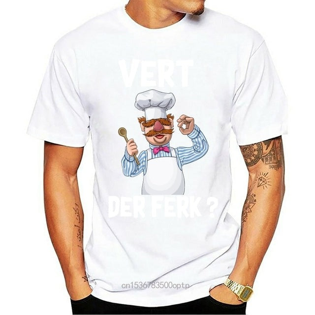 James | Zweedse kok Muppets T-shirt in de kleur Wit voor heren in stijl geschikt voor alle seizoenen.