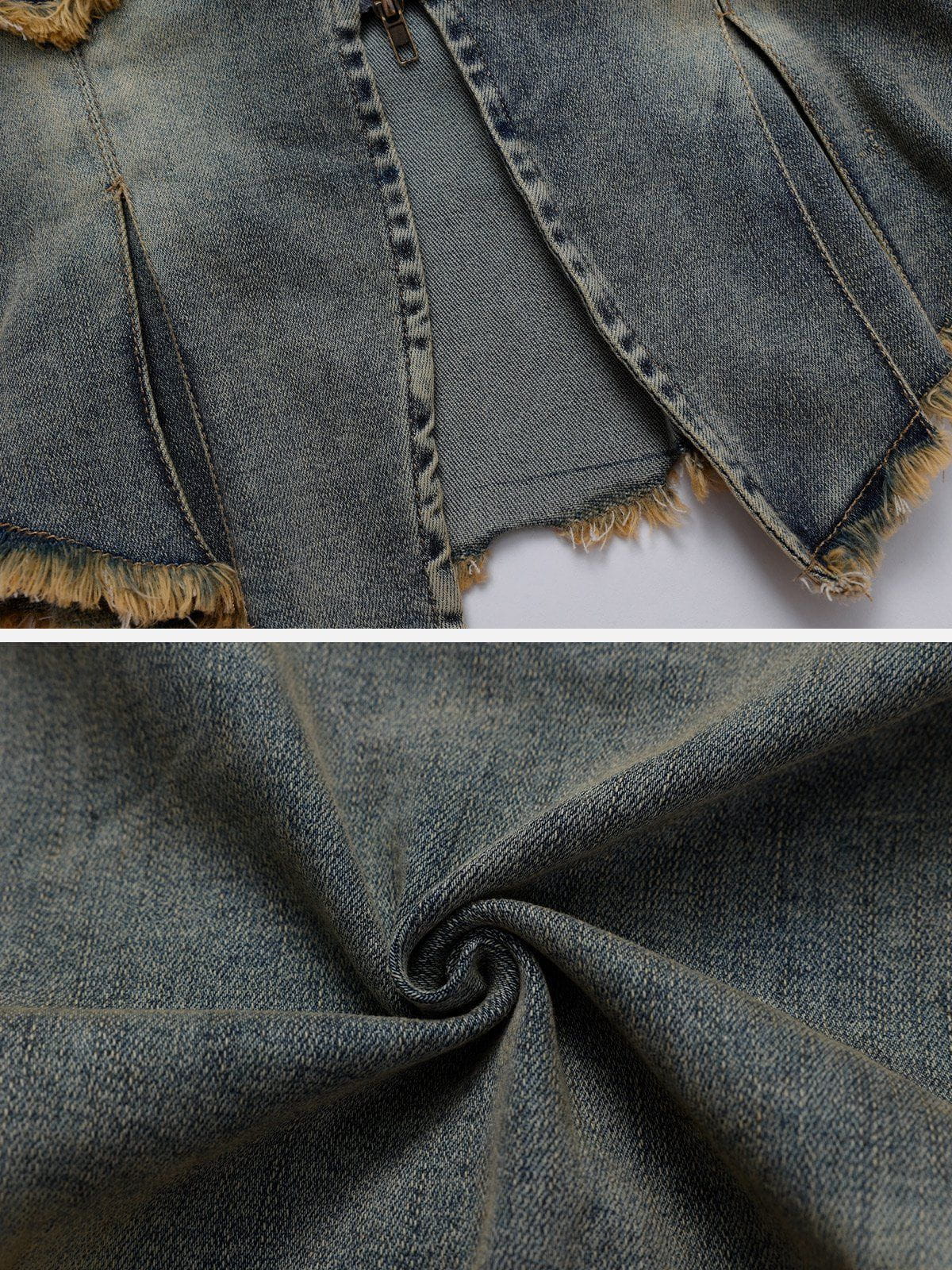 Aart - Vintage denim jas in gewassen blauw