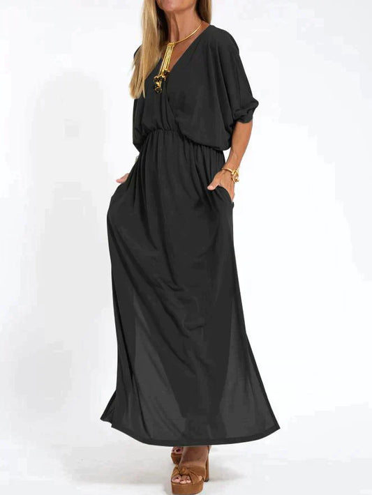 Nina - Zwarte elegante maxi-jurk