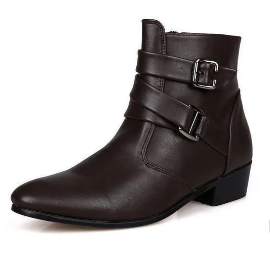 Maxime | Retro heren enkelboots met dubbele gespsluiting.