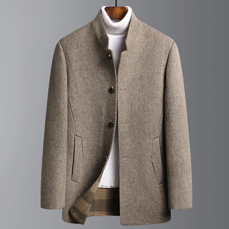 Levi | Exclusieve wollen overjas voor heren in de kleur Bruin voor heren in Heritage stijl ideaal voor de herfst.