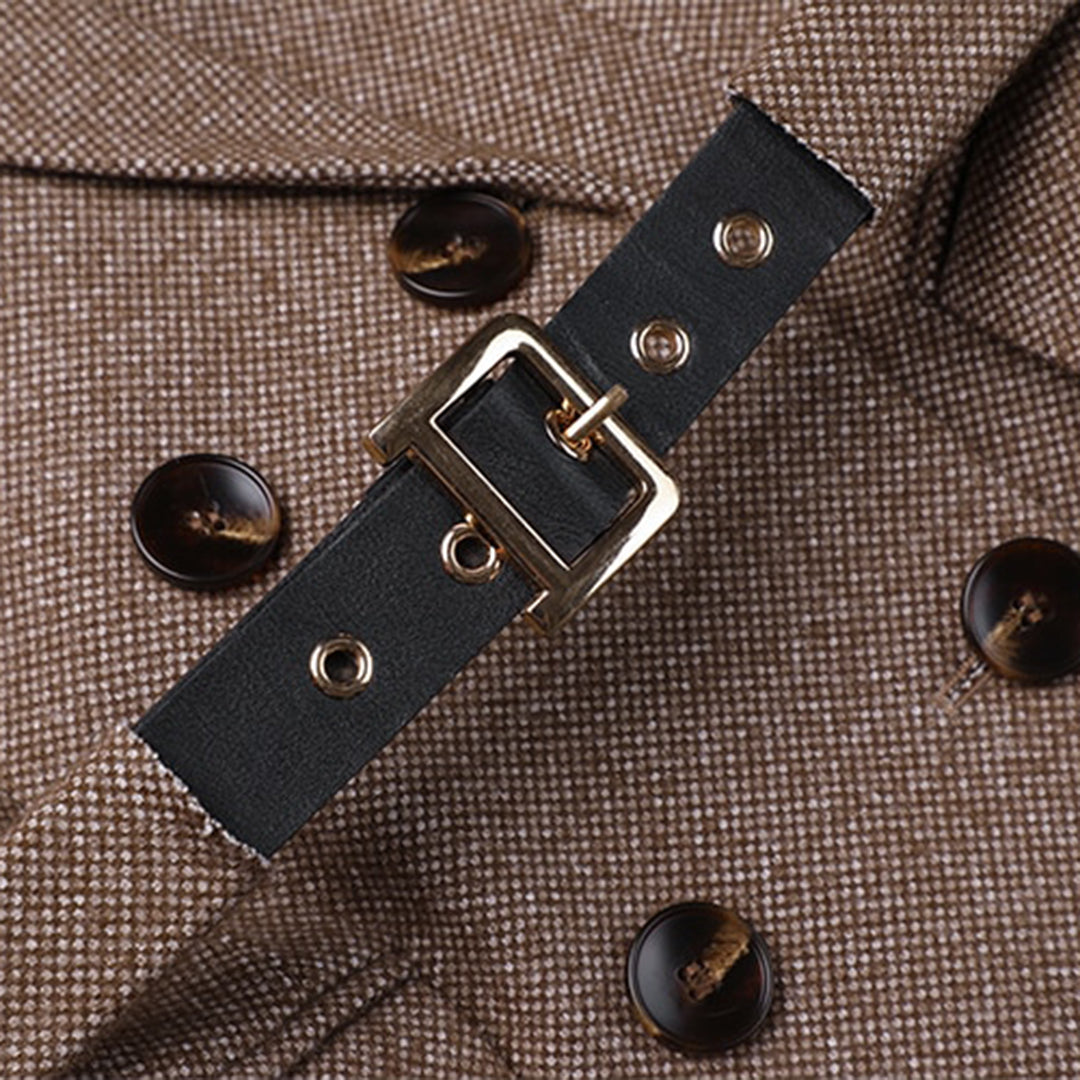Loïs | Stijlvolle blazer met riem in de kleur Grijs voor dames in Formal stijl ideaal voor de herfst.