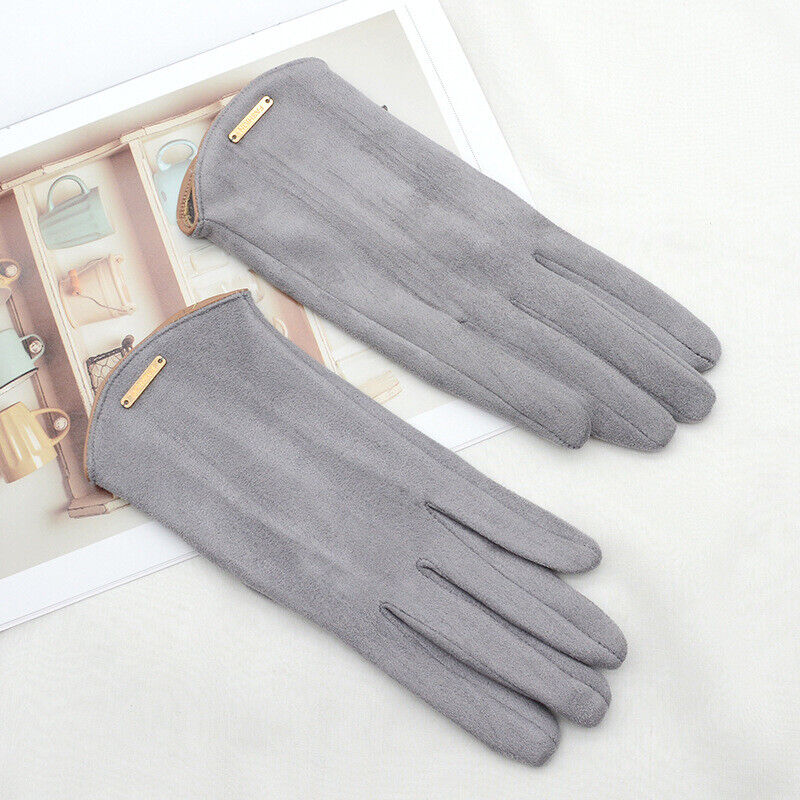 Lotte | Klassieke & veelzijdige suède handschoenen in de kleur Grijs voor dames in Heritage stijl ideaal voor de winter