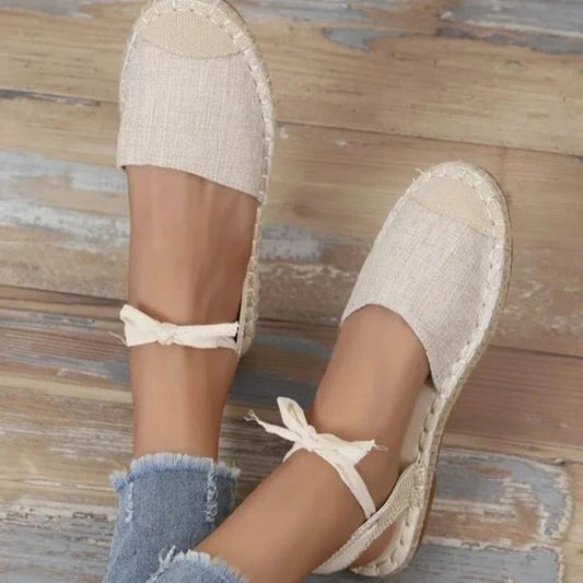 Lieke | Canvas espadrilles met enkelbandje