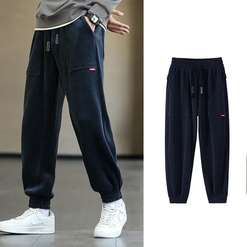 Darrell - Trendy ribfluwelen joggers