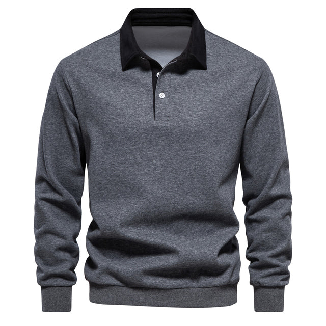 Polo Trui met lange mouwen in de kleur Donkergrijs voor heren in stijl geschikt voor alle seizoenen.
