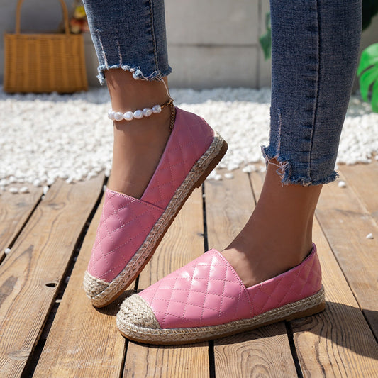 Nardi | Geribbelde leren top & zwart-roze espadrilles