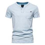 Quentin | Essentieel Zomer V-hals T-shirt in de kleur Lichtblauw voor heren in stijl ideaal voor de zomer.