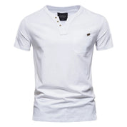 Quentin | Essentieel Zomer V-hals T-shirt in de kleur Wit voor heren in stijl ideaal voor de zomer.
