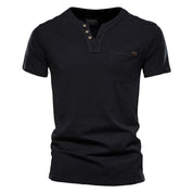 Quentin | Essentieel Zomer V-hals T-shirt in de kleur Zwart voor heren in stijl ideaal voor de zomer.